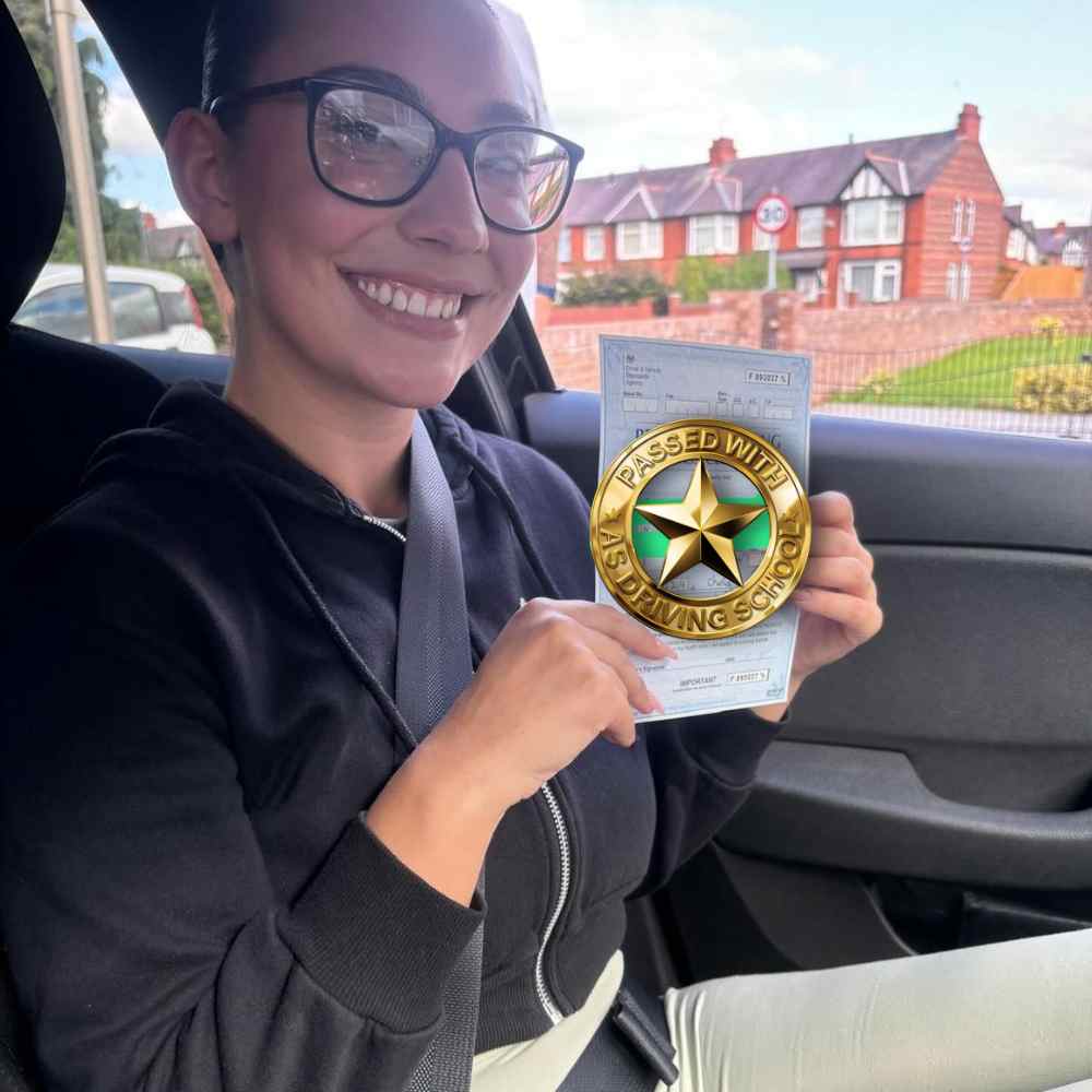 Passed with Us—Driving Lessons Ellesmere Port: driving instructors, fully trained tutors, package deals, and high pass rate. Book now and pass your test.